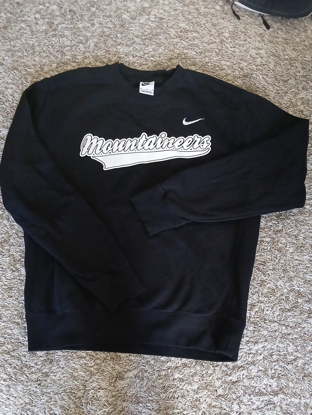 Nike Black Crewneck Sweatshirt App State  'Mountaineers' Script Size Med Unisex